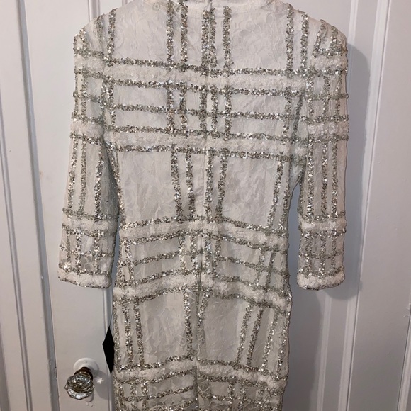 White sequin/lace mini dress! - Picture 2 of 4